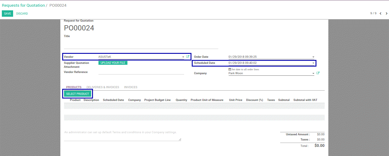 Bloc texte et image Odoo