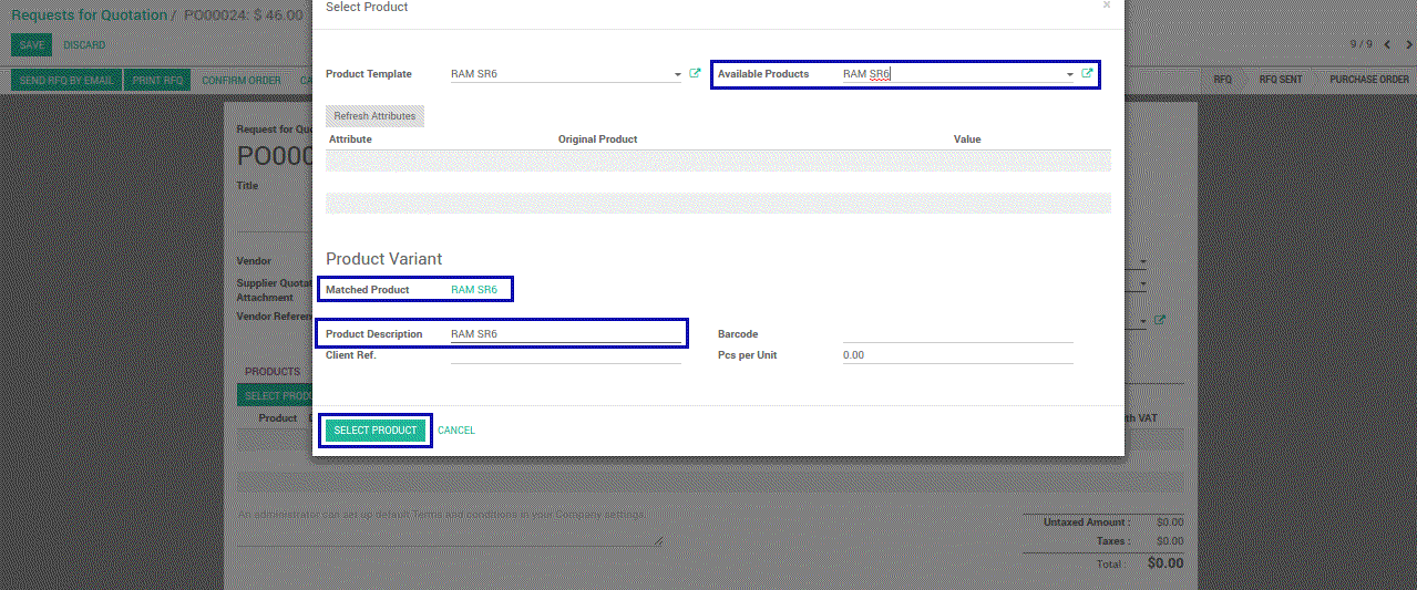 Bloc texte et image Odoo