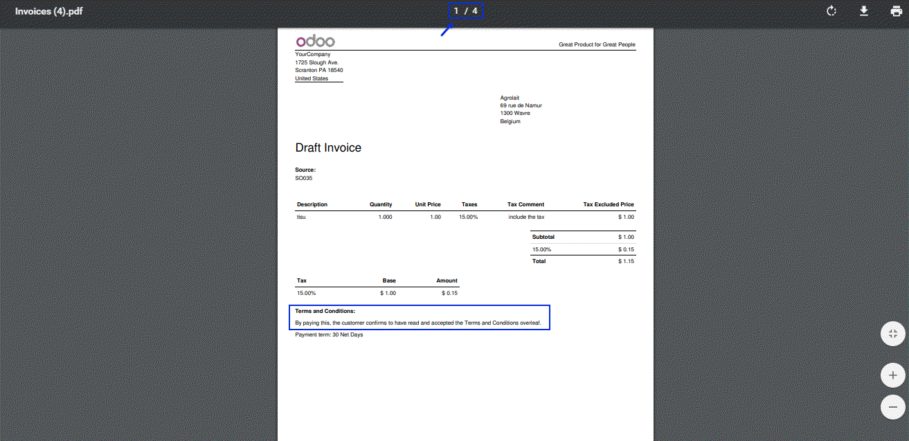 Odoo テキストと画像ブロック