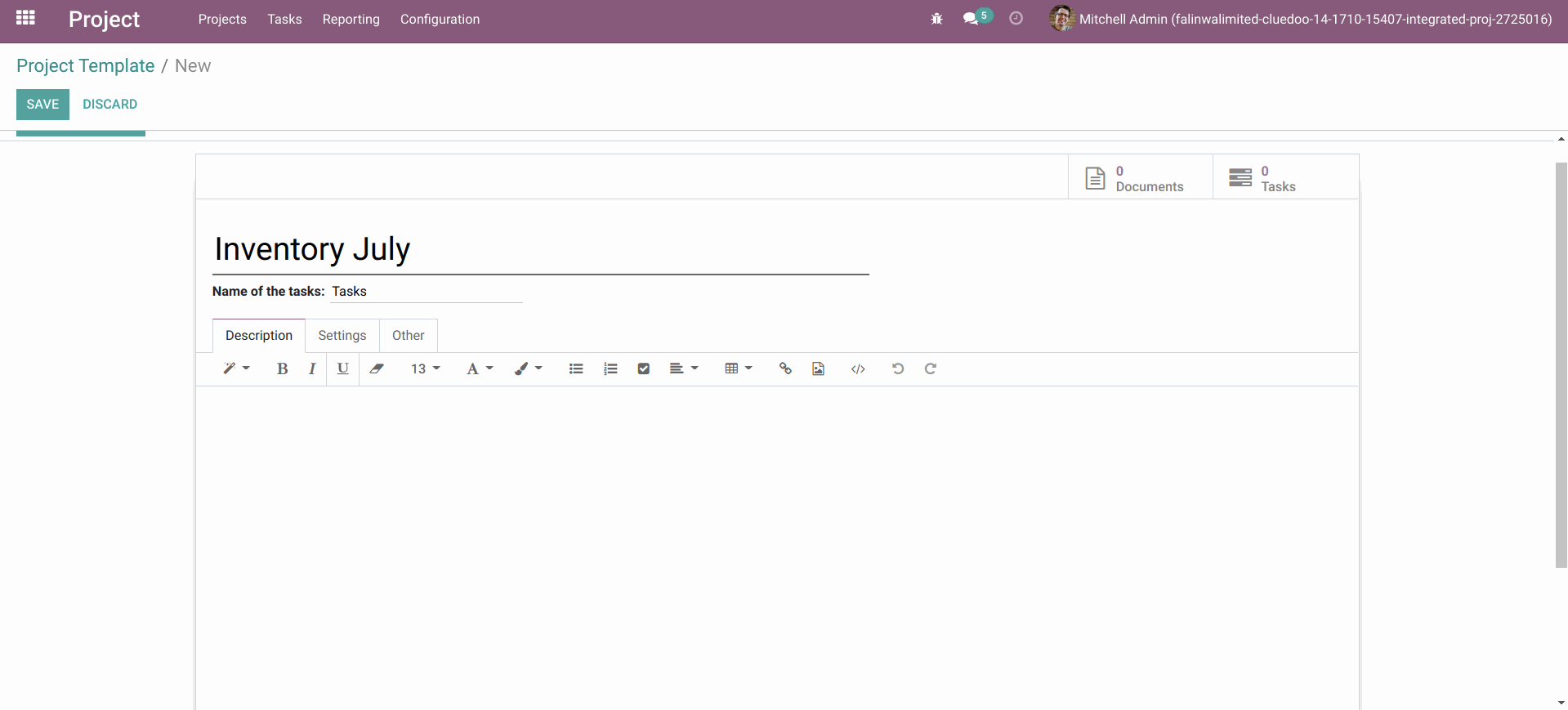Odoo • Text and Image